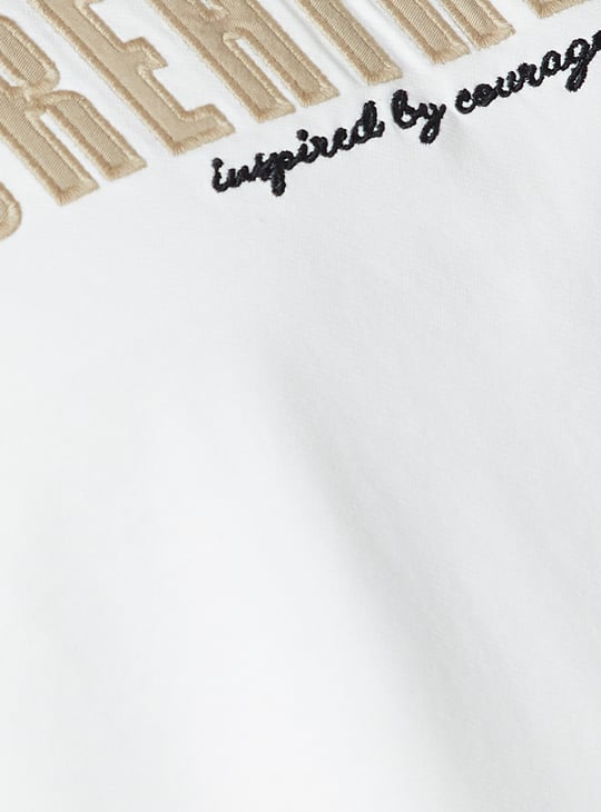 Men Text Embroidered T-shirt