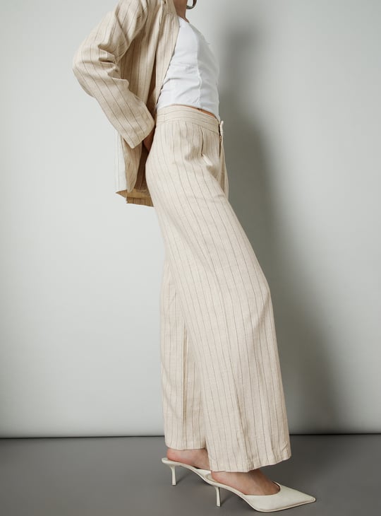 Women Striped Wide Leg Trousers