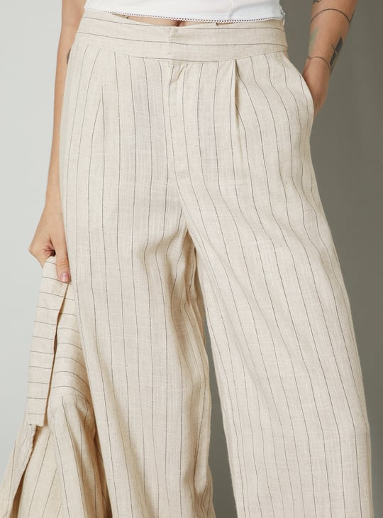 Women Striped Wide Leg Trousers