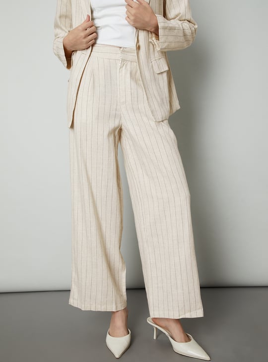 Women Striped Wide Leg Trousers