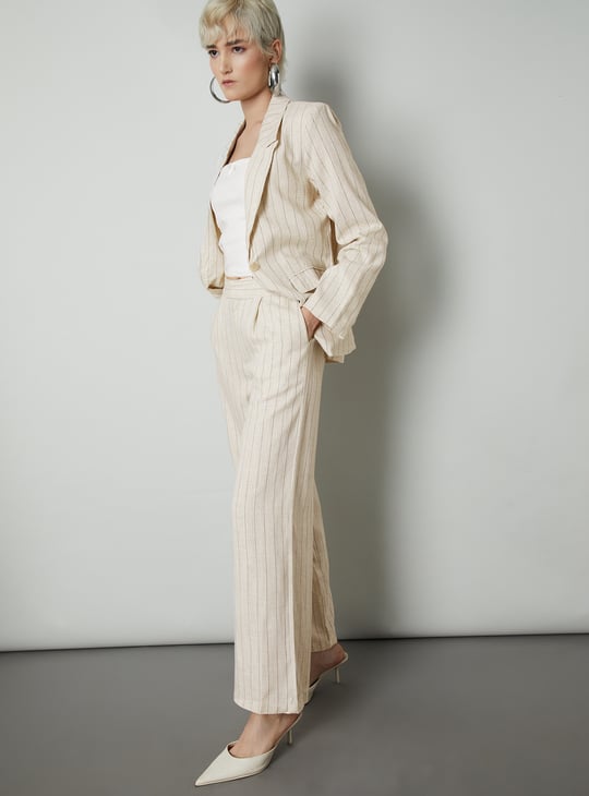 Women Striped Wide Leg Trousers