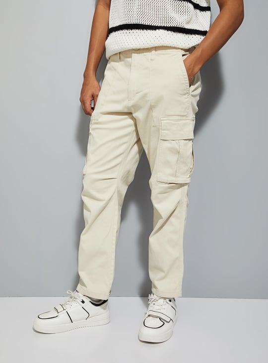 URB_N Men Textured Cargo Trousers