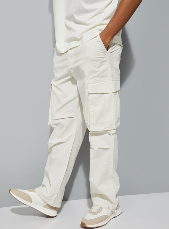 URB_N Men Textured Cargo Parachute Trousers