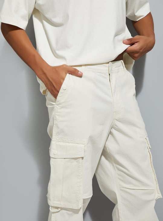 URB_N Men Textured Cargo Parachute Trousers