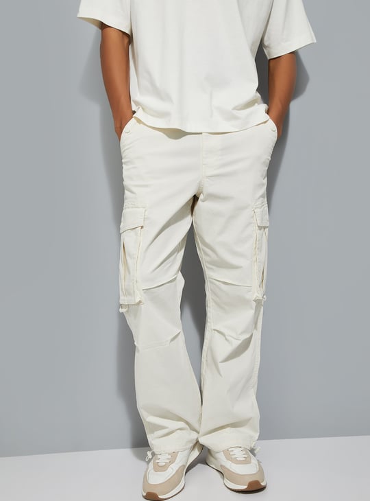 URB_N Men Textured Cargo Parachute Trousers
