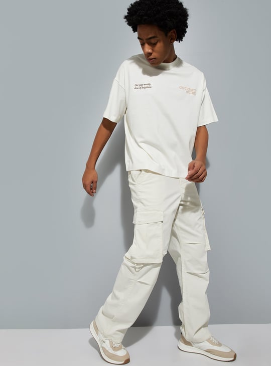 URB_N Men Textured Cargo Parachute Trousers