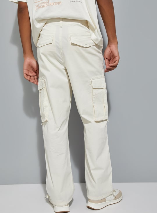 URB_N Men Textured Cargo Parachute Trousers