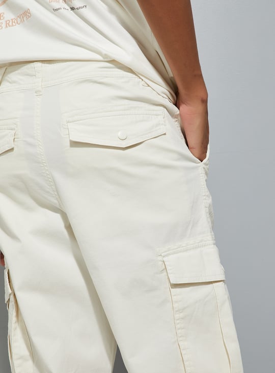 URB_N Men Textured Cargo Parachute Trousers