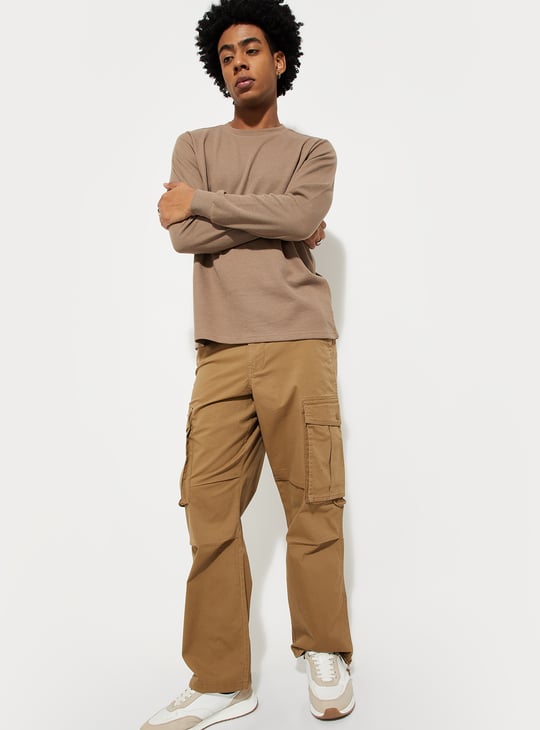 URB_N Men Textured Cargo Parachute Trousers