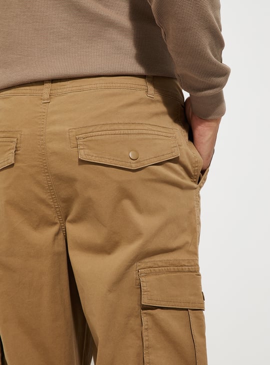 URB_N Men Textured Cargo Parachute Trousers