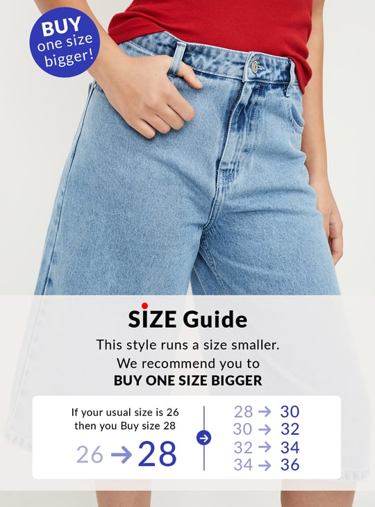 Women Solid Denim Jorts