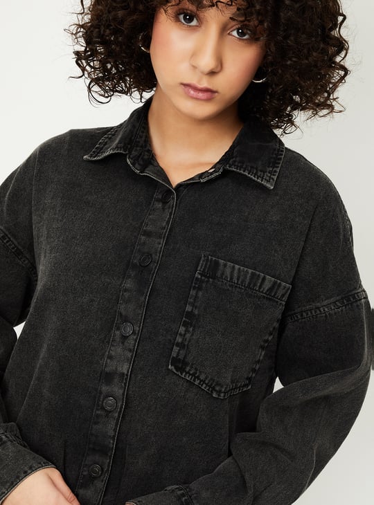 Women Oversized Denim Shirt Shirts