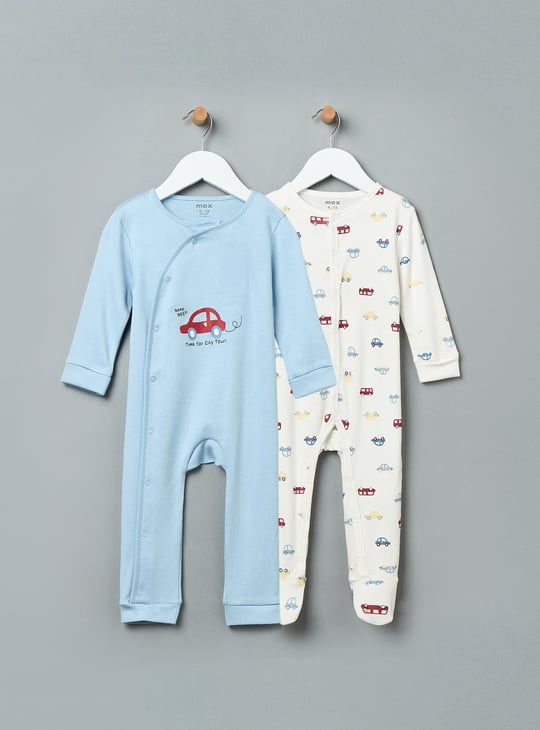 Boy Printed Sleepsuits - Pack of 2