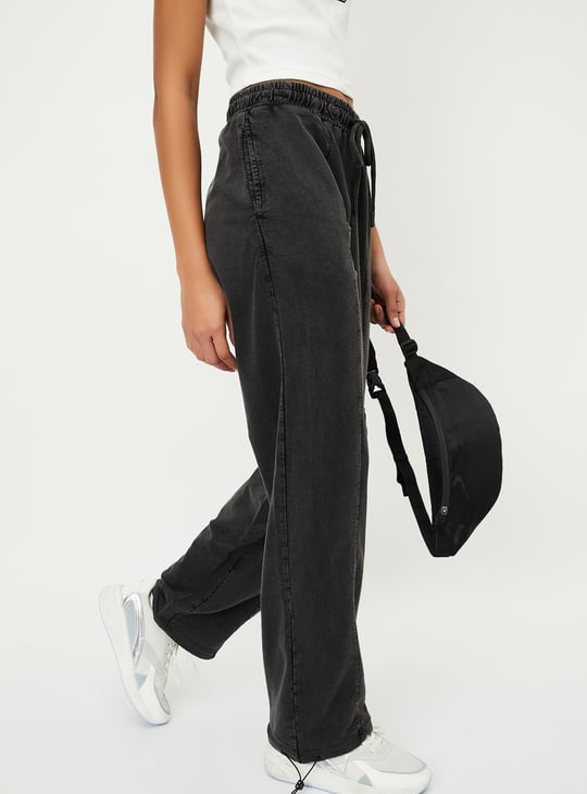 Women Washed Cargo Parachute Trousers
