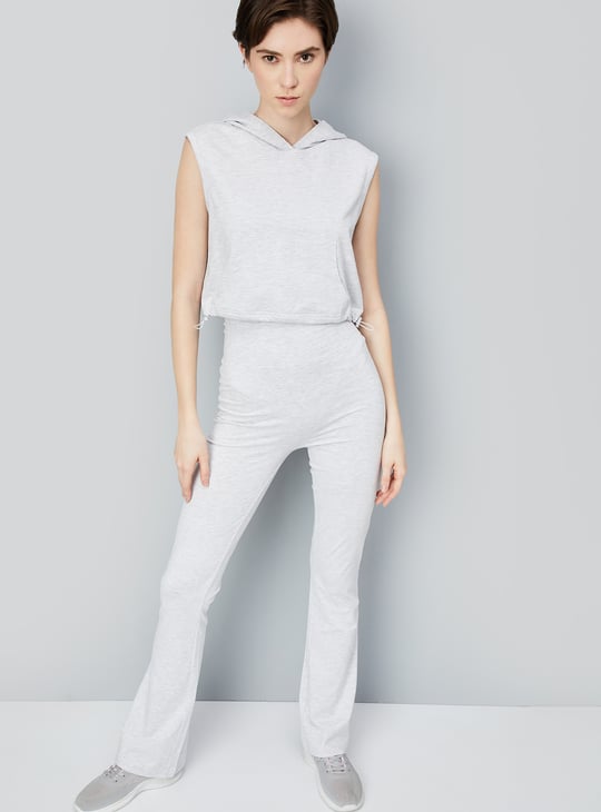 Women Solid Athleisure Hooded T-shirt
