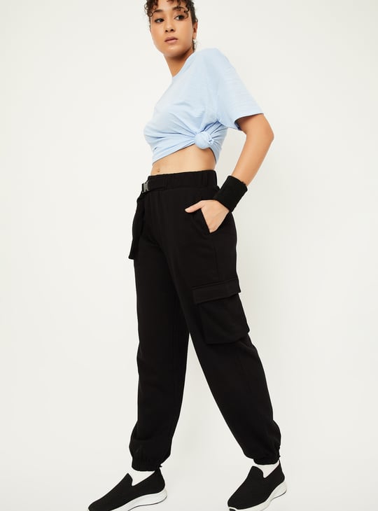 Women Solid Cargo Joggers