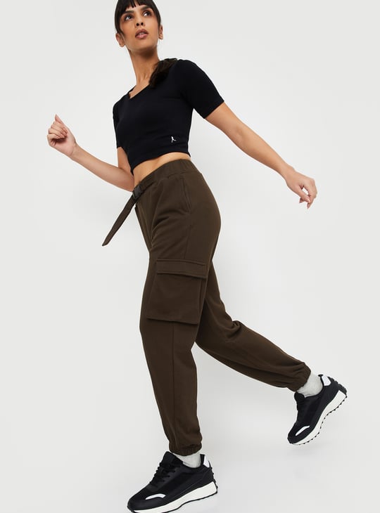 Women Solid Cargo Joggers