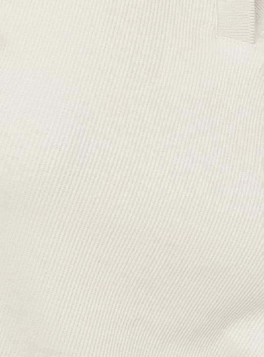 Women Ribbed Athleisure Polo T-shirt