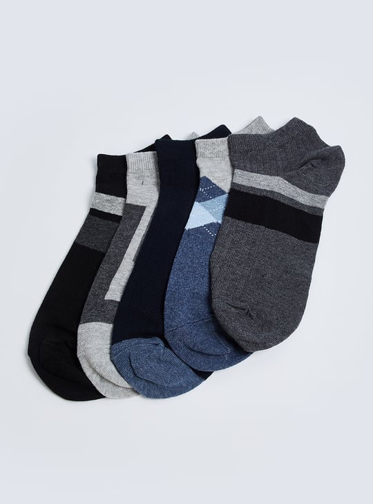 Men Patterned Ankle Length Socks - Pack of 5