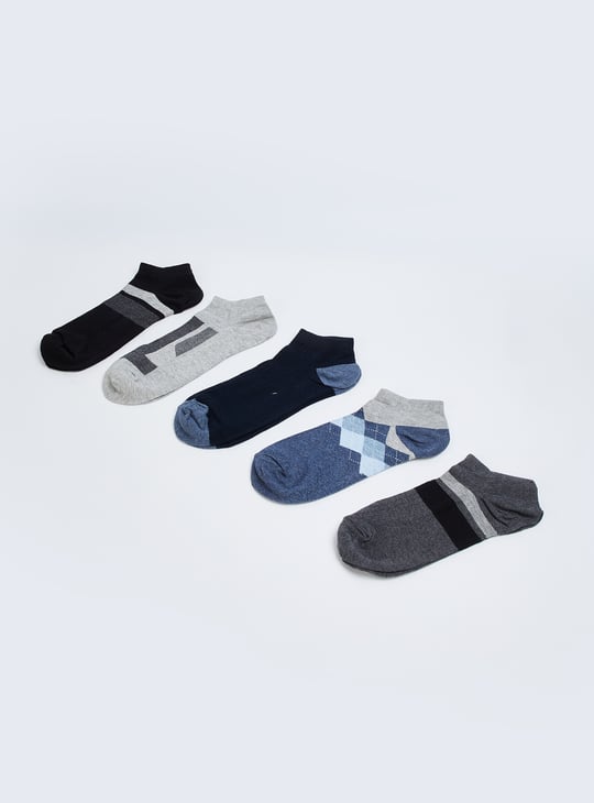 Men Patterned Ankle Length Socks - Pack of 5