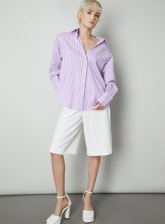 Women Oversized Striped Shirt
