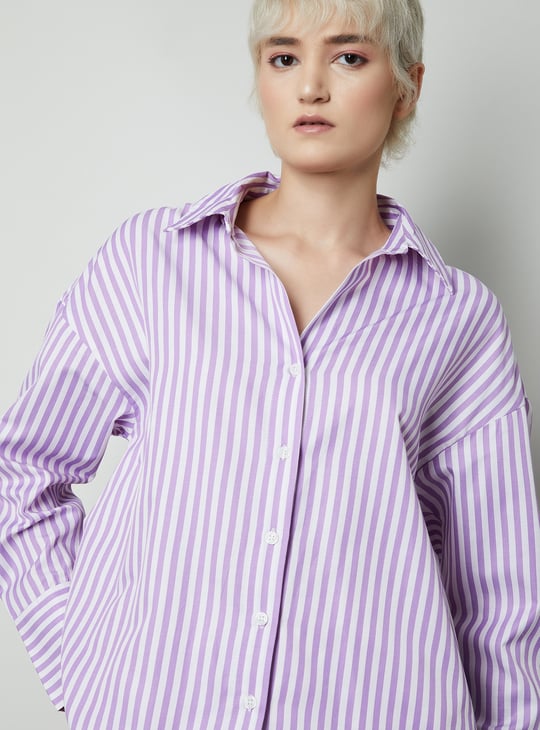 Women Oversized Striped Shirt