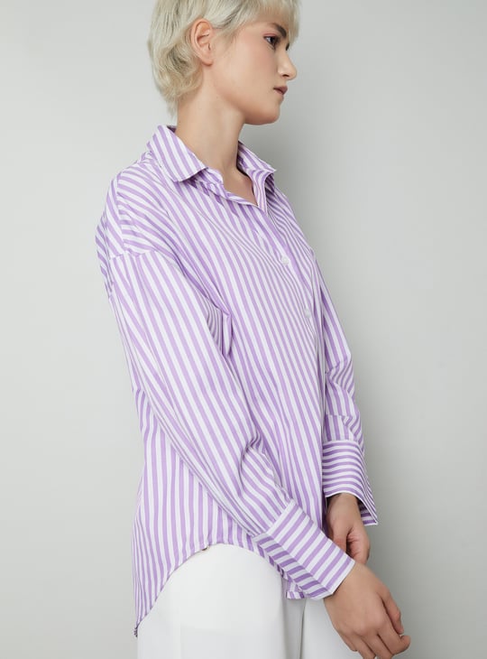 Women Oversized Striped Shirt