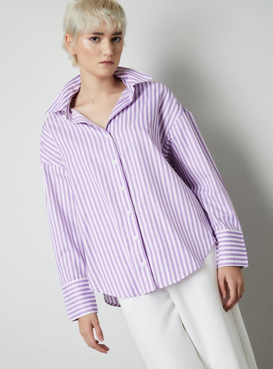 Women Oversized Striped Shirt