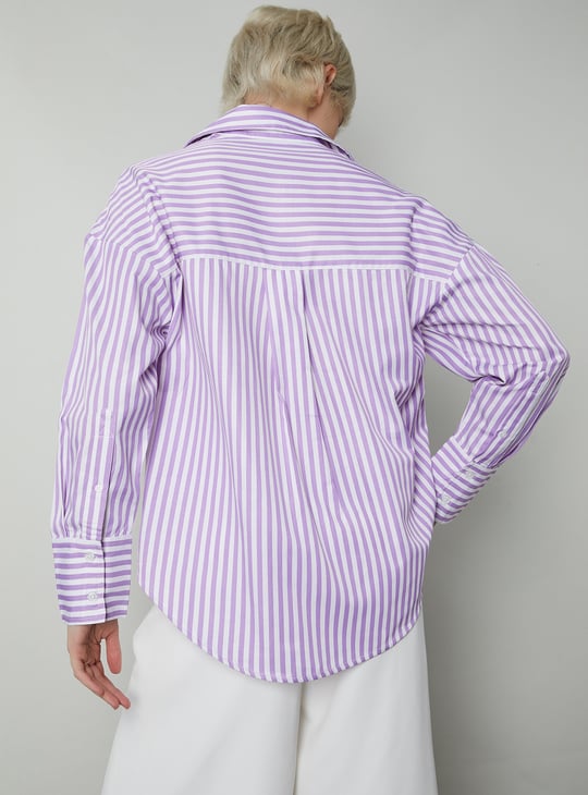 Women Oversized Striped Shirt