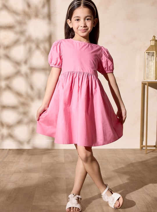 Girls Printed Fit and Flare Dress