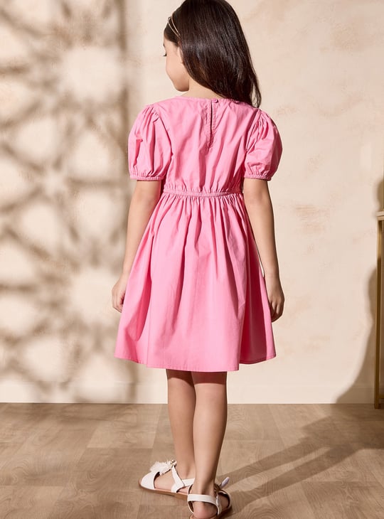 Girls Printed Fit and Flare Dress