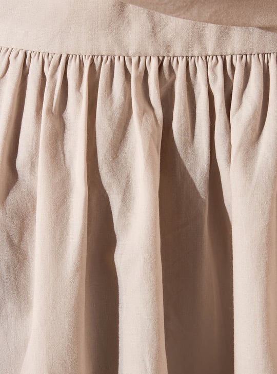 Girls Solid Dress with Front Bow