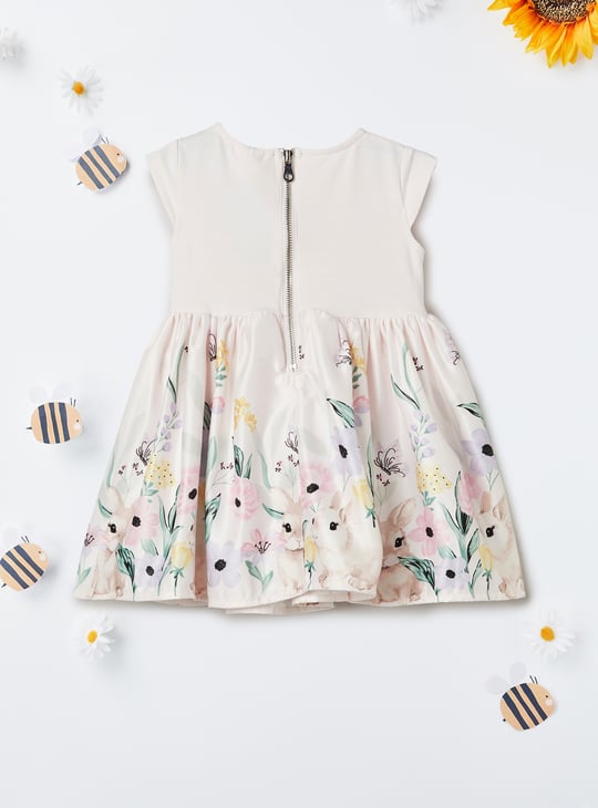 Girls Printed Bow Dress