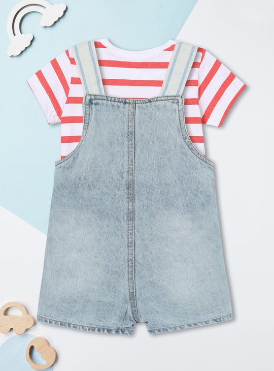 Boys Washed Dungaree with T-shirt