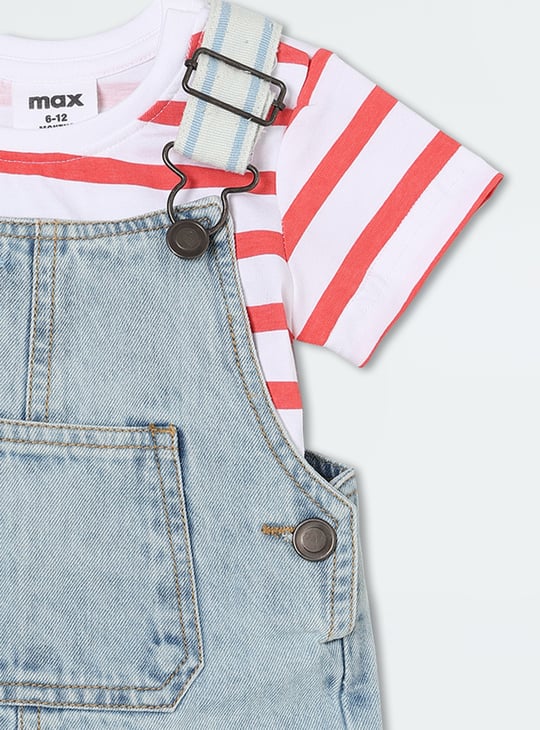 Boys Washed Dungaree with T-shirt
