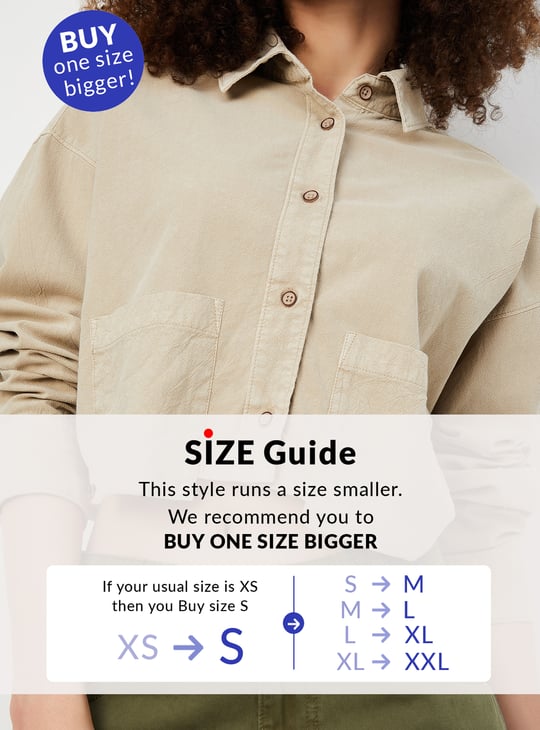 Women Boxy Fit Solid Crop Shirt