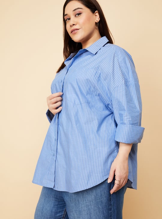 Women Striped Oversized Shirt