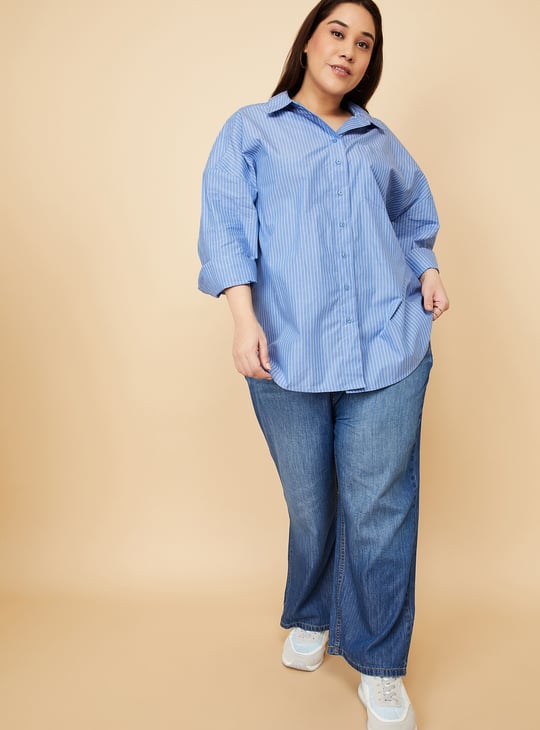 Women Striped Oversized Shirt