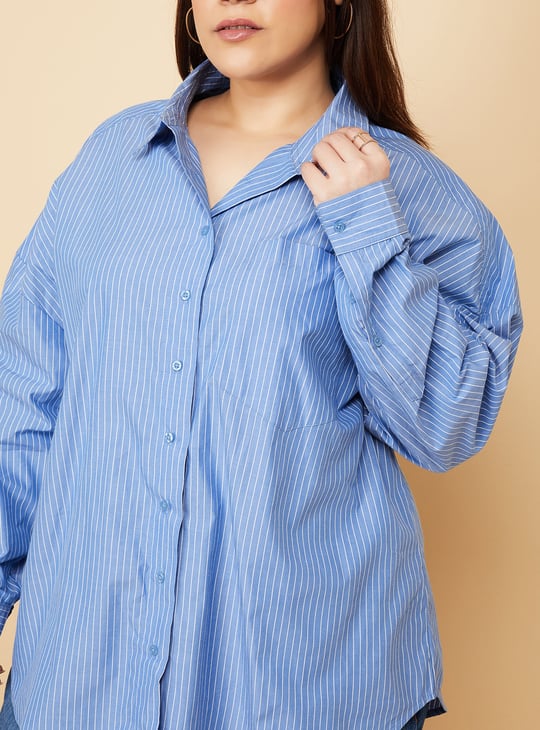 Women Striped Oversized Shirt