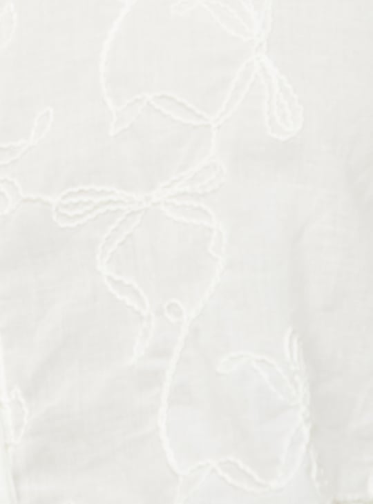Women Embroidered Boxy Fit Crop Shirt