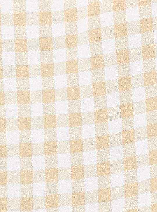 Women Checked Boxy Fit Crop Shirt