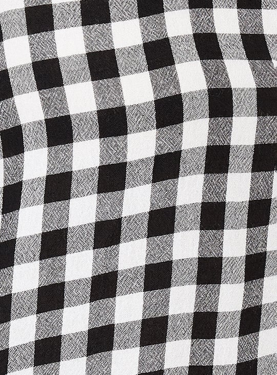 Women Checked Boxy Fit Crop Shirt