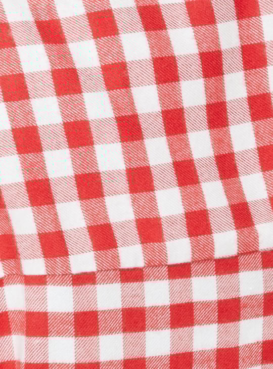 Women Checked Boxy Fit Crop Shirt