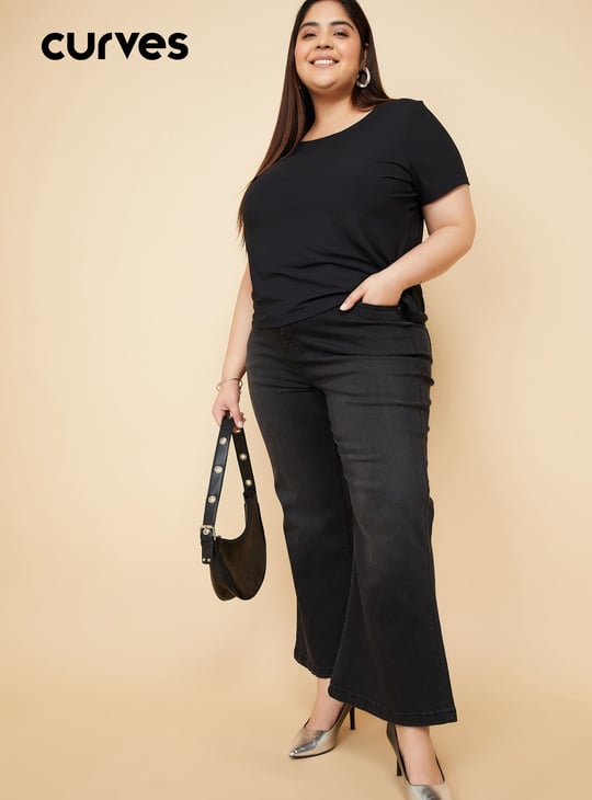 Women Solid Wide-Leg Jeans