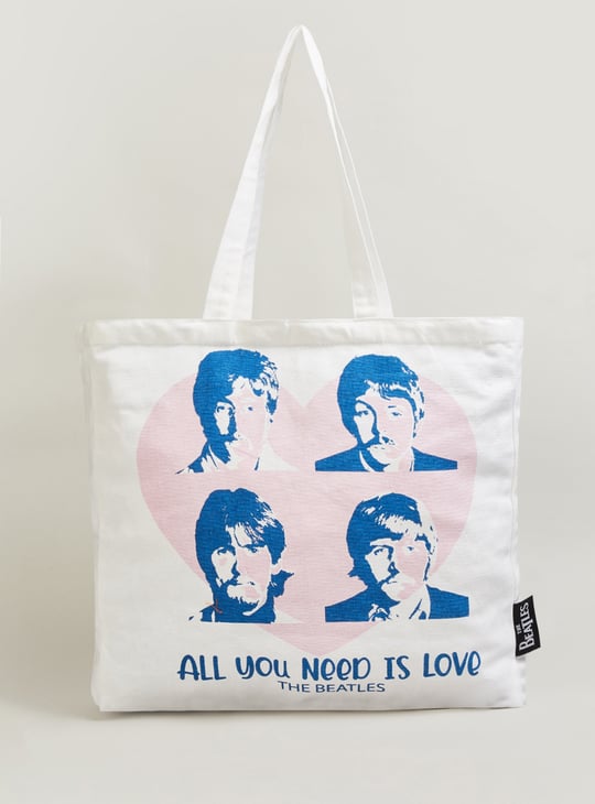 Women The Beatles Printed Shopper Bag
