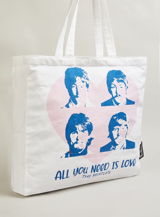Women The Beatles Printed Shopper Bag