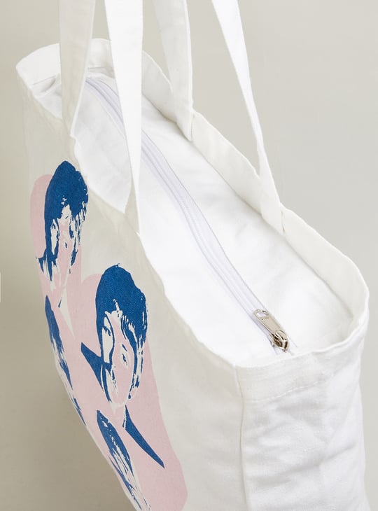 Women The Beatles Printed Shopper Bag