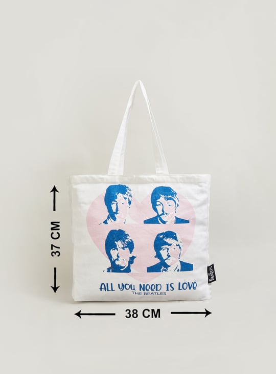 Women The Beatles Printed Shopper Bag