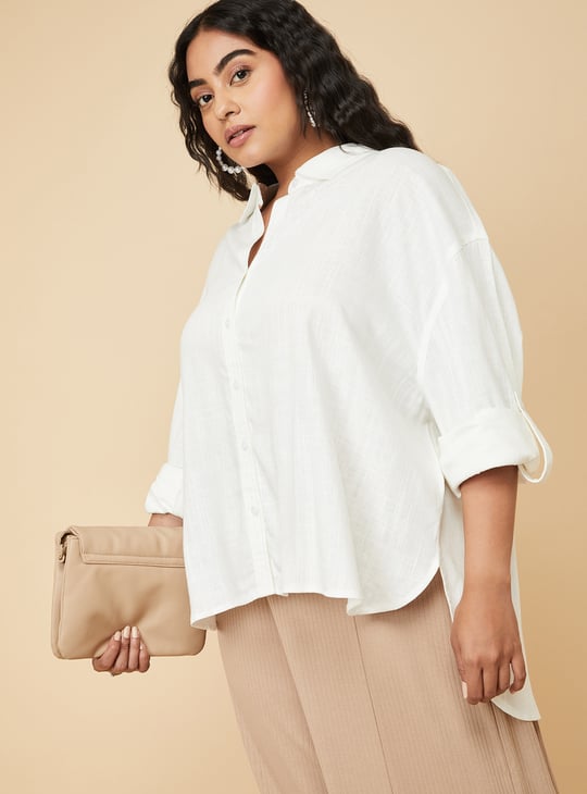 Women Textured Oversized Shirt