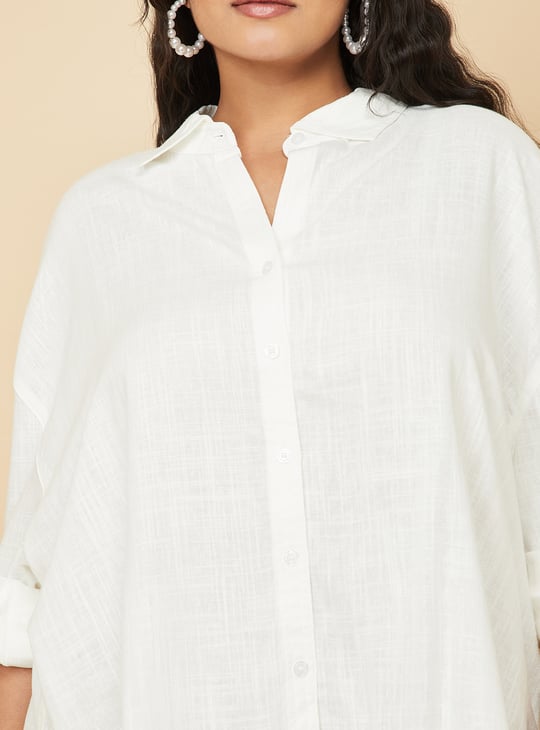Women Textured Oversized Shirt
